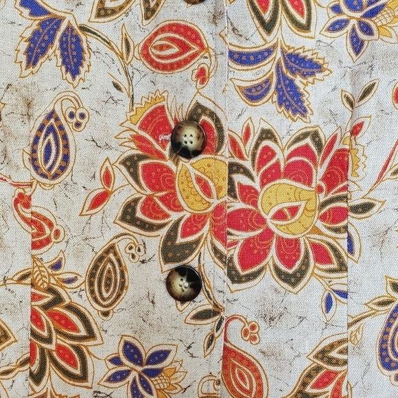 RUSS CLASSIC FLORAL VEST SLEEVELESS BUTTON-DOWN HARVEST FALL FESTIVE WOMENS 12 - Picture 7 of 12